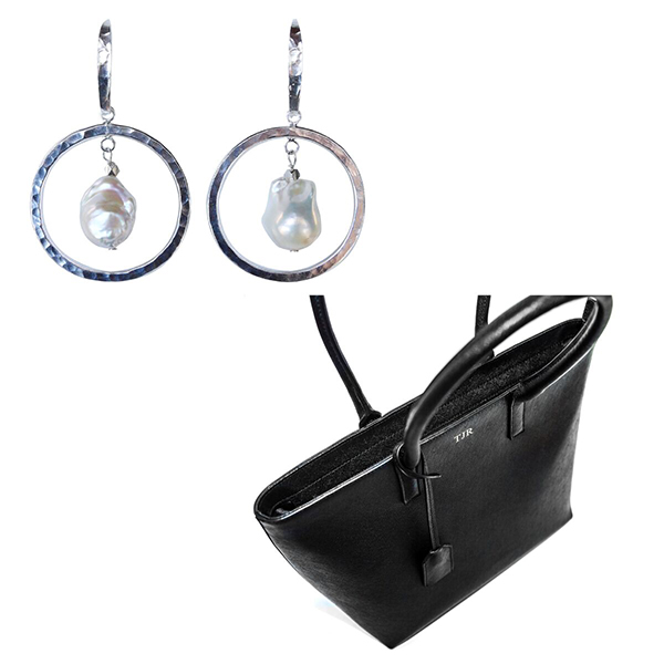 Monogrammed Tote and Earring Set Bonus Monogrammed Tote and Earring Set Bonus